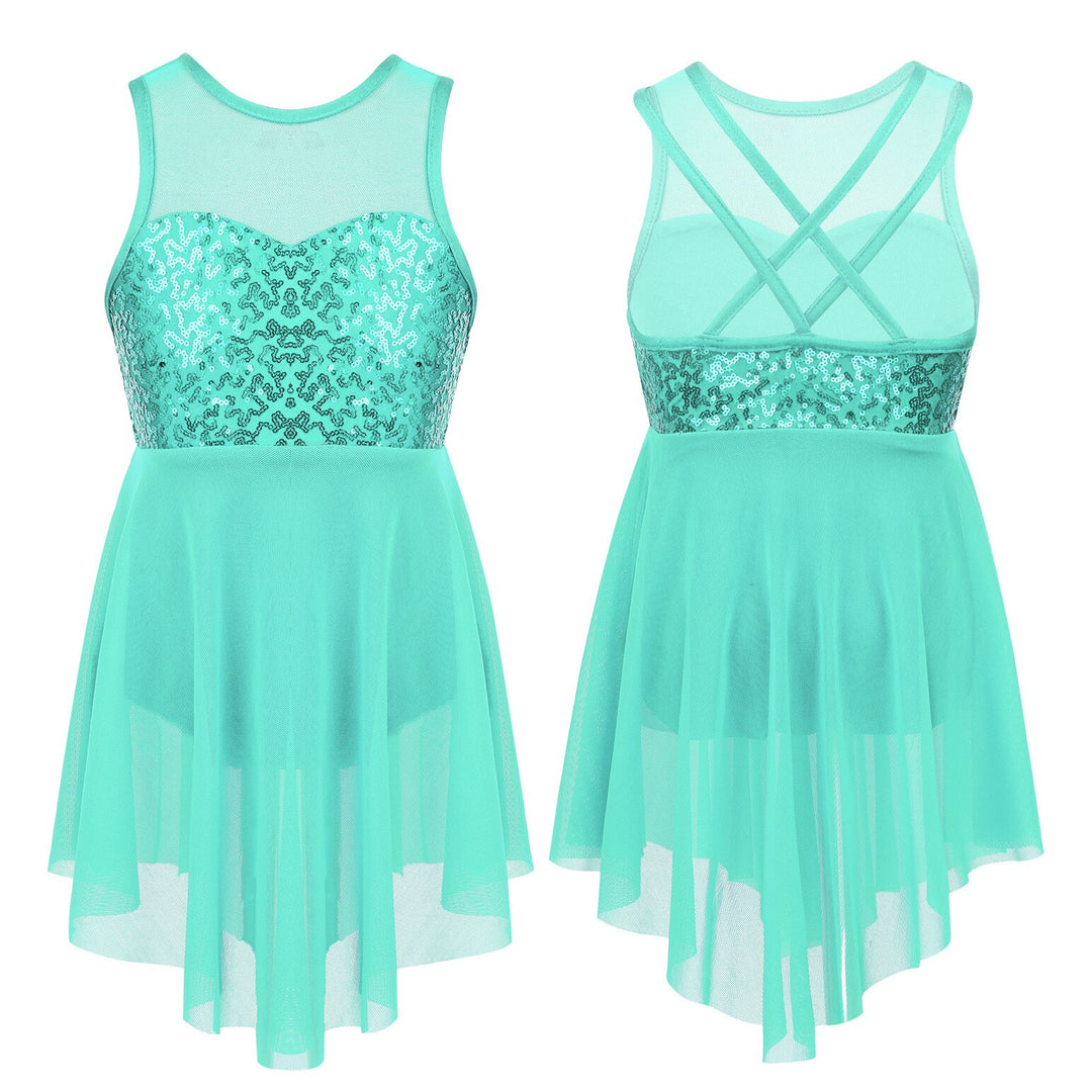 Robe asymétrique avec corsage paillettes Azima