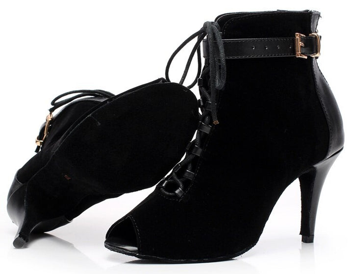 Bottines danse Nora rubber sole Talon 6 à 8.5cm