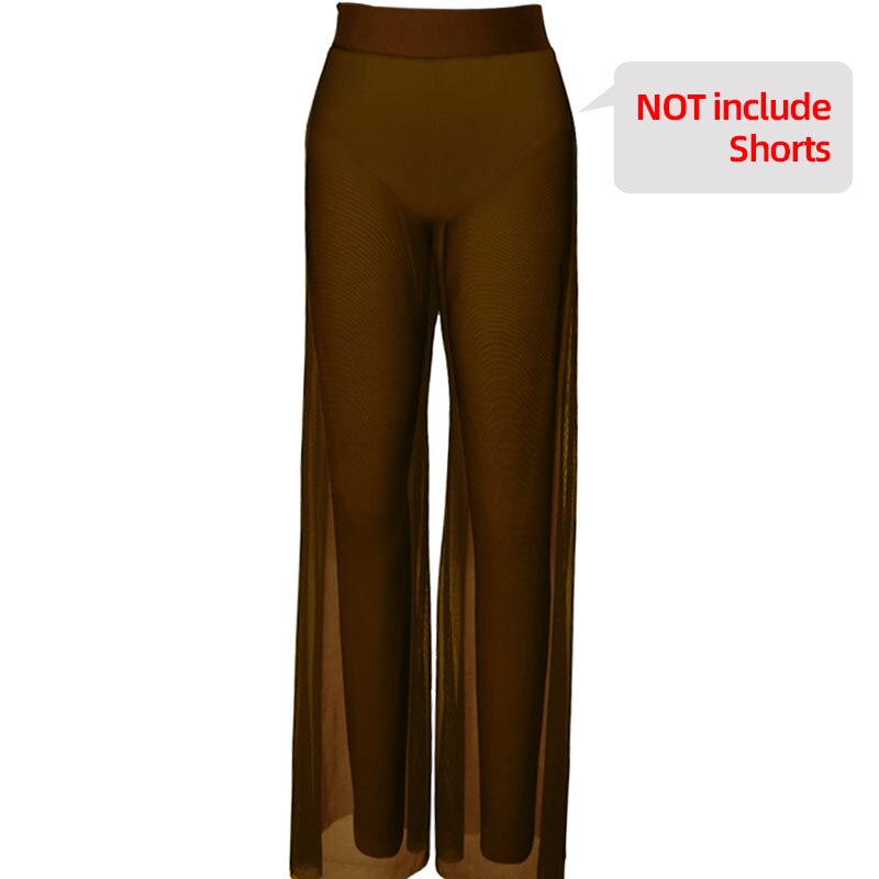 Pantalon Florence large en mesh transparent