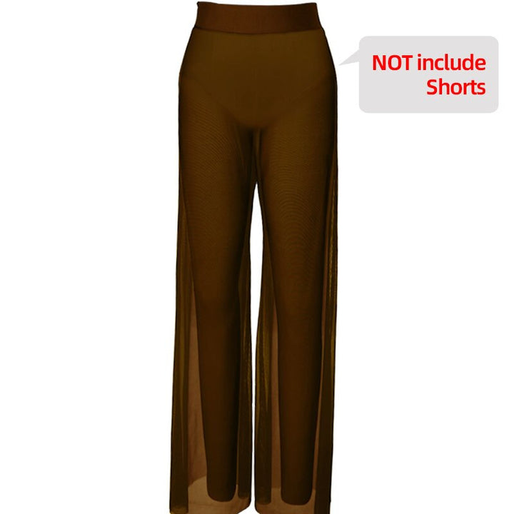 Pantalon Florence large en mesh transparent