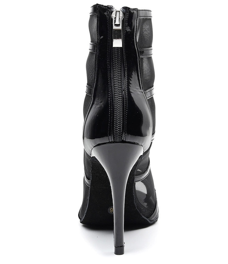 Bottines Ashwini noir semelle pour extérieur Talons de 6 à 10cm