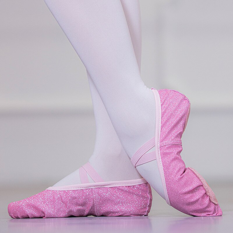 Chaussons Demi-pointes à paillettes couleur rose ou bleu