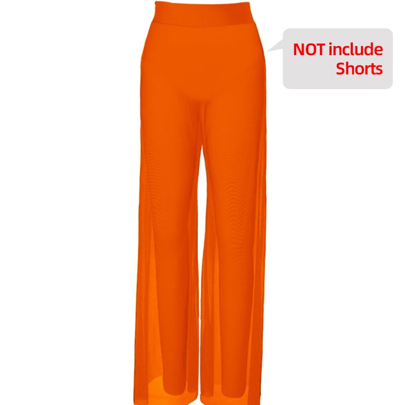 Pantalon Florence large en mesh transparent