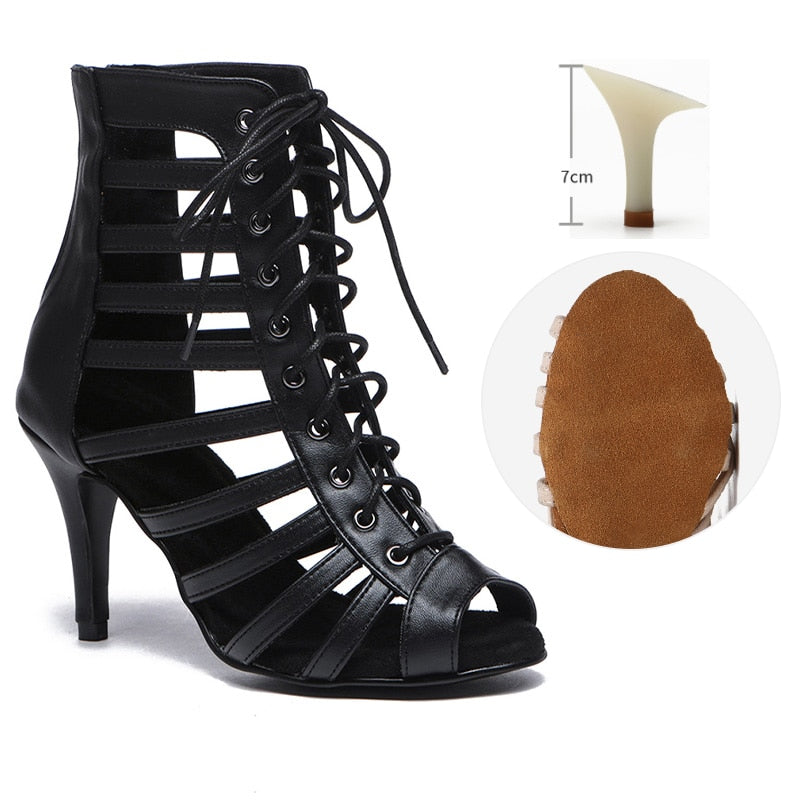 Bottines danse Émilie Noir semelle suede talon 7cm T38