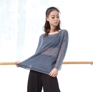 Top maille transparente manches longues Ainoa