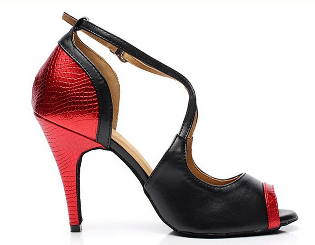 Chaussures de danse Maeva noir & rouge Talon 10cm