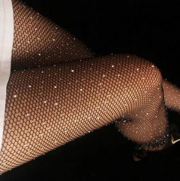 Collant résille avec strass