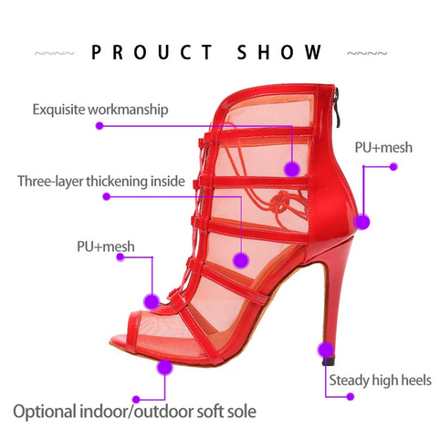 Bottines Ashwini rouge Talons de 6 à 10cm