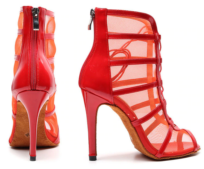 Bottines Ashwini rouge Talons de 6 à 10cm