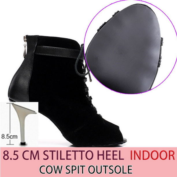 Bottines danse Nora rubber sole Talon 6 à 8.5cm