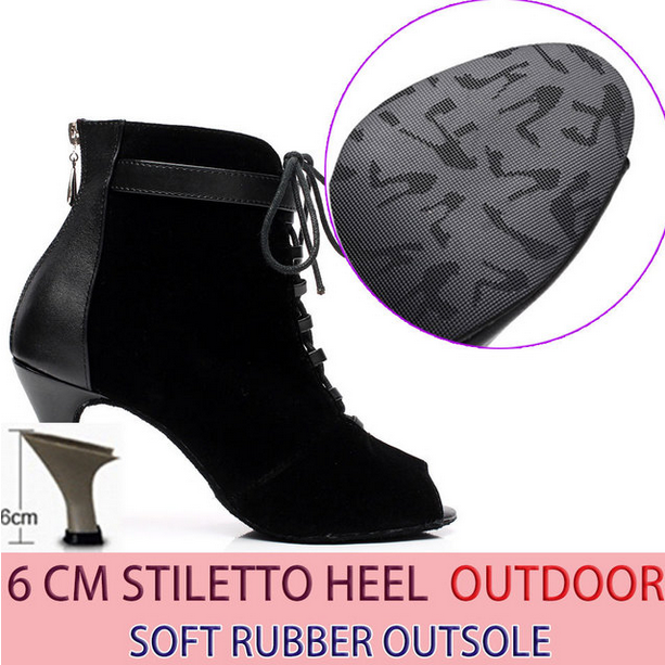 Bottines danse Nora rubber sole Talon 6 à 8.5cm