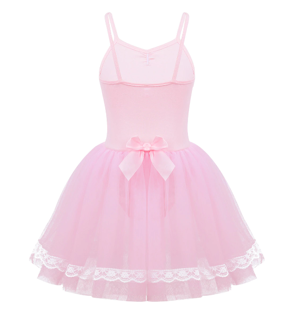 Robe tutu à fines bretelles avec dentelles et strass pour enfant 3 coloris au choix - Dance Store