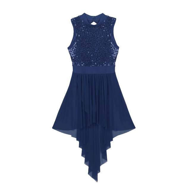 Robe justaucorps asymétrique sans manche col haut et dos nu pour adulte 4 coloris au choix - Dance Store