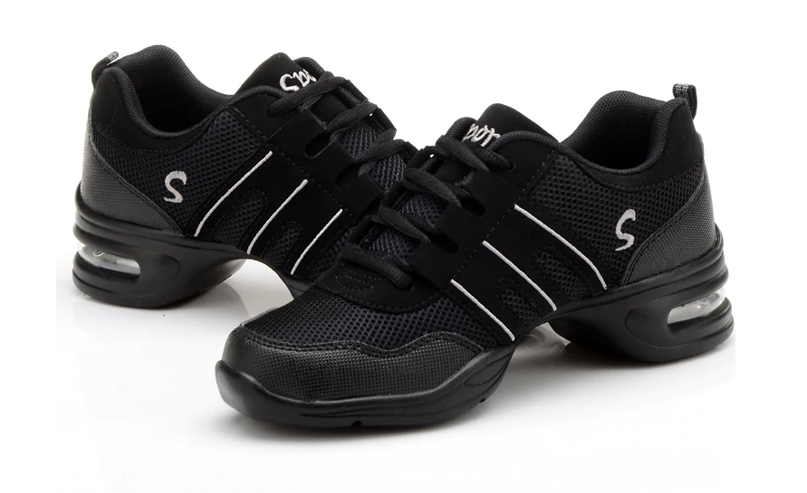 Baskets Sneakers Jazz Hip Hop Fitness pour enfant & adulte 3 coloris au choix:  noir & rose, noir & jaune, noir & gris - Dance Store