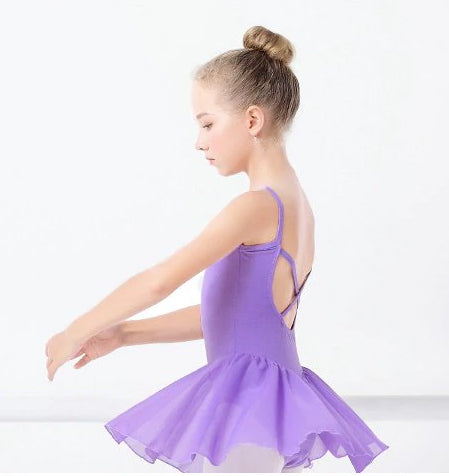 Justaucorps bretelles croisées avec jupette Cinzia