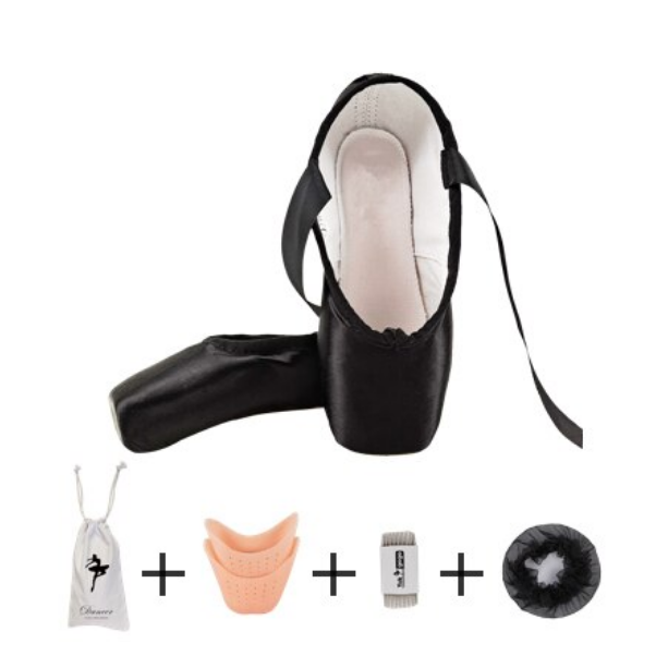 Chaussons Pointes satin noir avec ou sans protections
