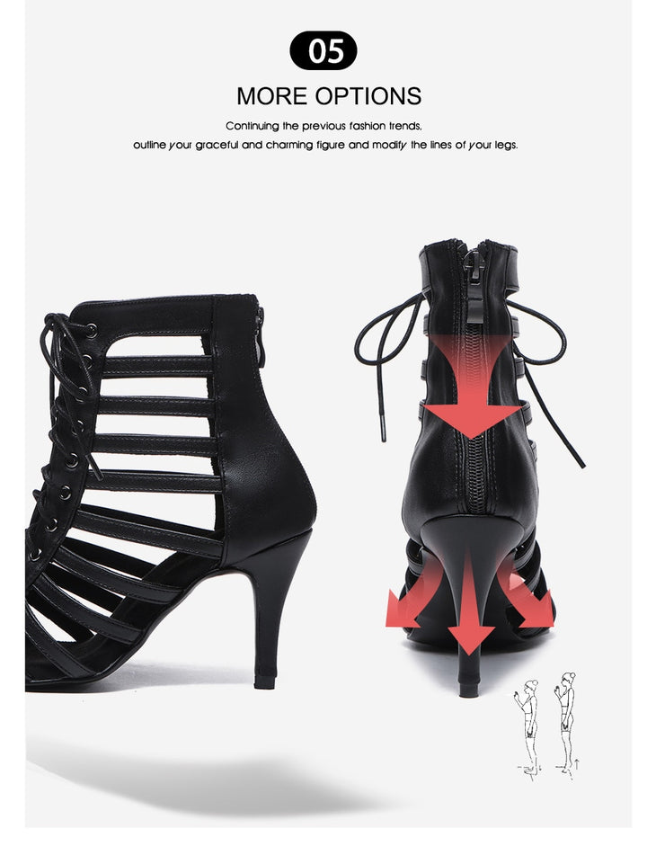 Bottines danse Émilie Noir semelle suede talon 7cm T38