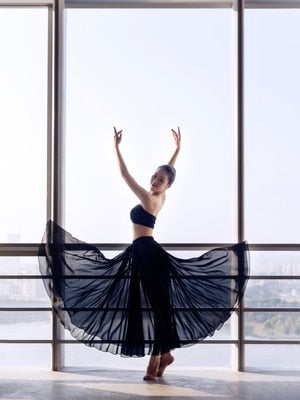 Jupe longue et ample en mousseline de soie transparente - 9 couleurs disponibles pour adulte - Dance Store