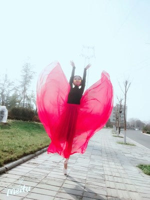 Jupe longue et ample en mousseline de soie transparente - 9 couleurs disponibles pour adulte - Dance Store