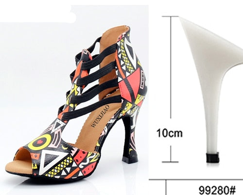 Chaussures de danse fantaisie pour femme coloris multicolore- Talons personnalisables: plusieurs hauteurs disponibles : de 6 à 10 cm - Dance Store