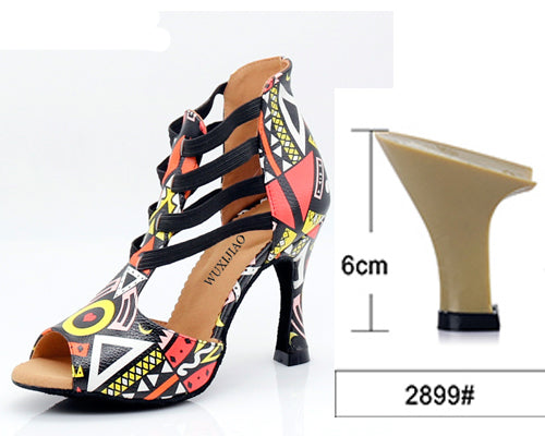 Chaussures de danse fantaisie pour femme coloris multicolore- Talons personnalisables: plusieurs hauteurs disponibles : de 6 à 10 cm - Dance Store