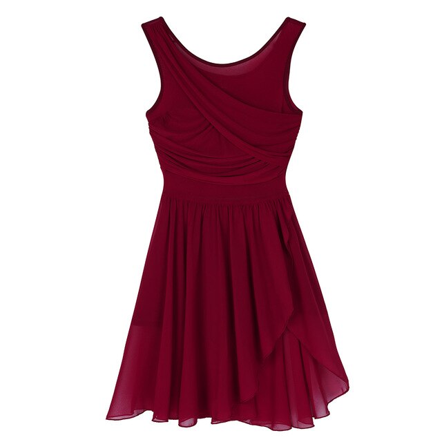 Robe Justaucorps asymétrique en mousseline de soie pour adulte 5 coloris au choix - Dance Store