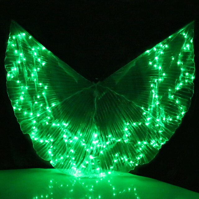 Ailes d'Isis avec lumières LED - Plusieurs modèles : LED unies ou multicolores - Danse Oriental Belly Dance Costume - vendues avec bâtons - pour adulte - 14 coloris au choix - Dance Store