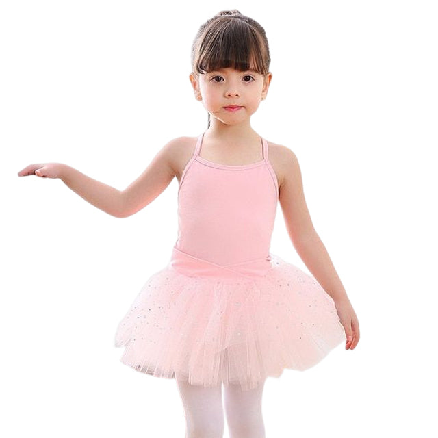 Justaucorps bretelles & jupette strass Hannah