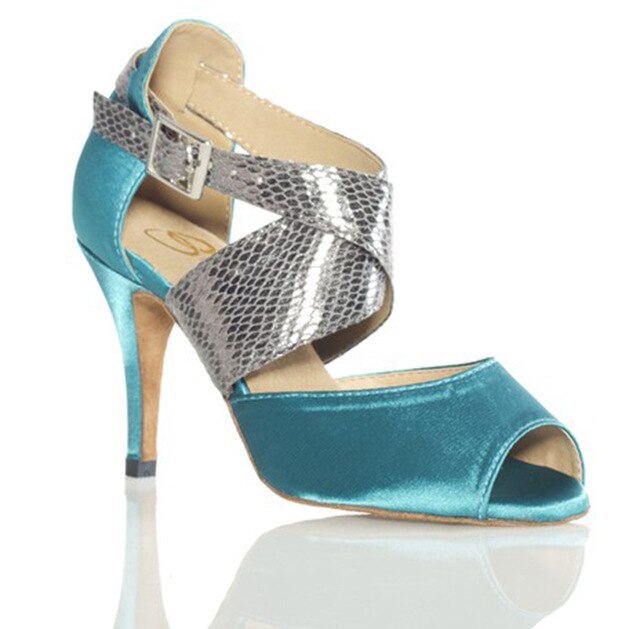 Chaussures de danse pour femme - coloris disponibles: noir ou turquoise & argent- Talons personnalisables: hauteurs disponibles 7 ou 8.5cm - Dance Store