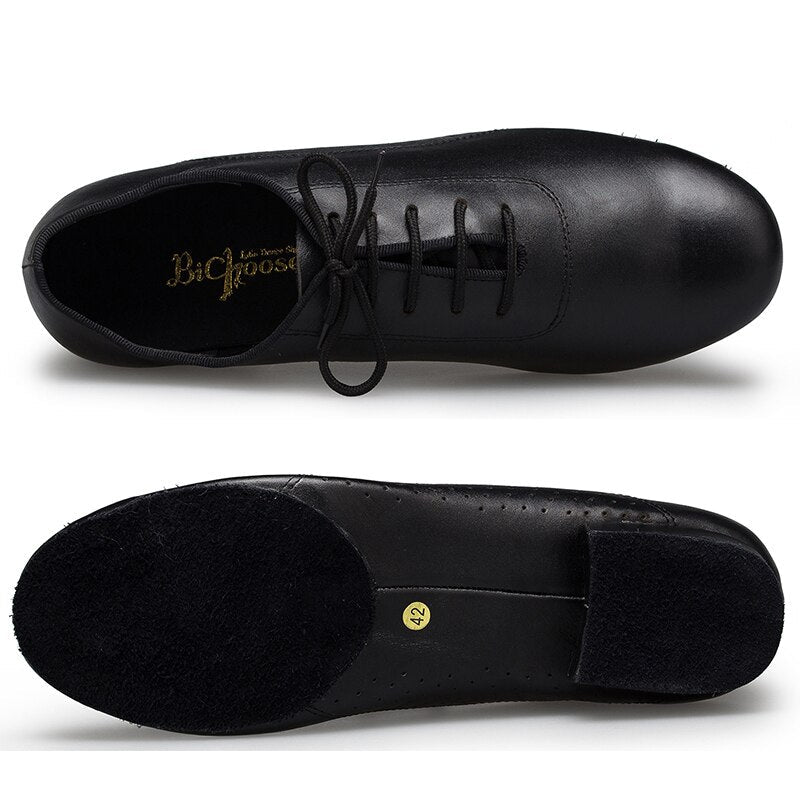 Chaussures de danse pour hommes - chaussures avec petit talons: hauteur au choix 2.5 ou 4cm - 2 Coloris disponibles: noir ou blanc - Dance Store