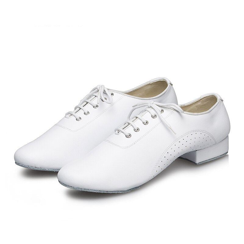 Chaussures de danse pour hommes - chaussures avec petit talons: hauteur au choix 2.5 ou 4cm - 2 Coloris disponibles: noir ou blanc - Dance Store