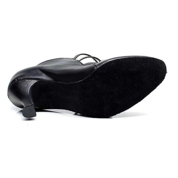 Chaussures de danse en cuir pour femme - coloris: noir - Talons personnalisables plusieurs hauteurs disponibles: de 5cm à 8.3cm - Dance Store