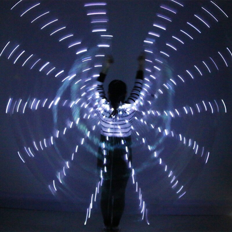 Ailes d'Isis avec lumières LED - Danse Oriental Belly Dance Costume - vendues avec bâtons - pour adulte - 6 coloris au choix - Dance Store