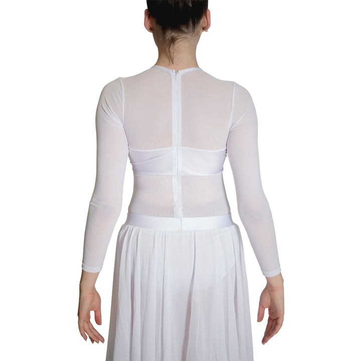 Robe Justaucorps à manches longues transparentes - haut avec transparence en mesh -  jupe en mousseline de soie  ouverte devant pour enfant & adulte - 11 couleurs disponibles - Dance Store