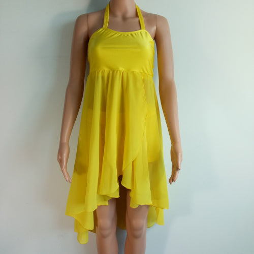 Robe justaucorps sans manches - s'attache dans le dos - en mousseline de soie - pour enfant &  adulte 12 coloris au choix - Dance Store