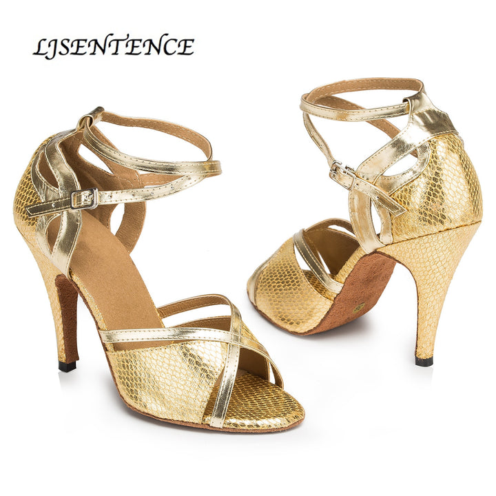 Chaussures de danse pour femme - coloris or - Talons personnalisables: hauteurs disponibles: 7.5/8.5/9/10cm - Dance Store