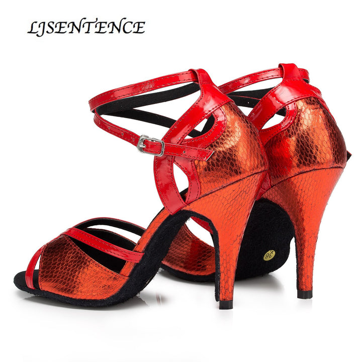 Chaussures de danse pour femme - coloris rouge - Talons personnalisables: hauteurs disponibles: 6/7.5/8.5/9/10cm - Dance Store