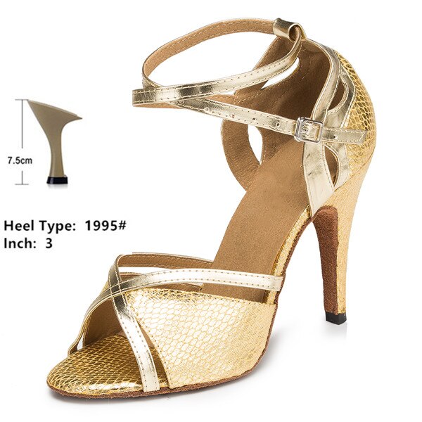 Chaussures de danse pour femme - coloris or - Talons personnalisables: hauteurs disponibles: 7.5/8.5/9/10cm - Dance Store