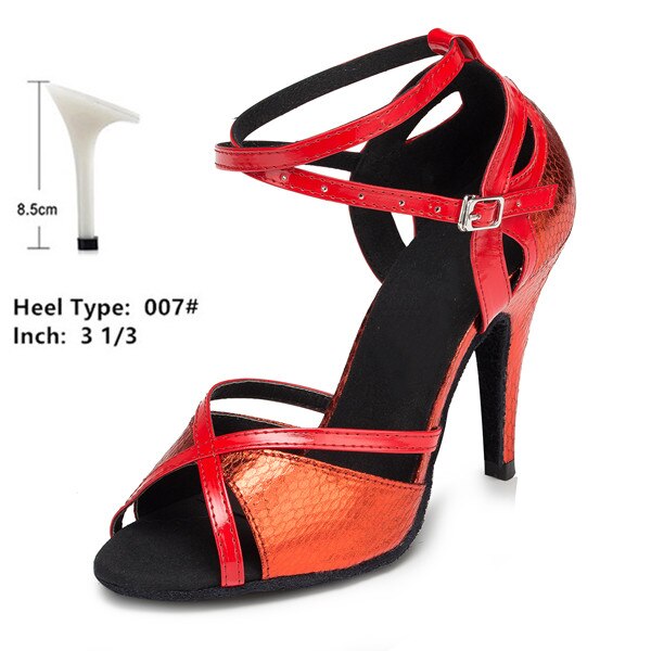 Chaussures de danse pour femme - coloris rouge - Talons personnalisables: hauteurs disponibles: 6/7.5/8.5/9/10cm - Dance Store