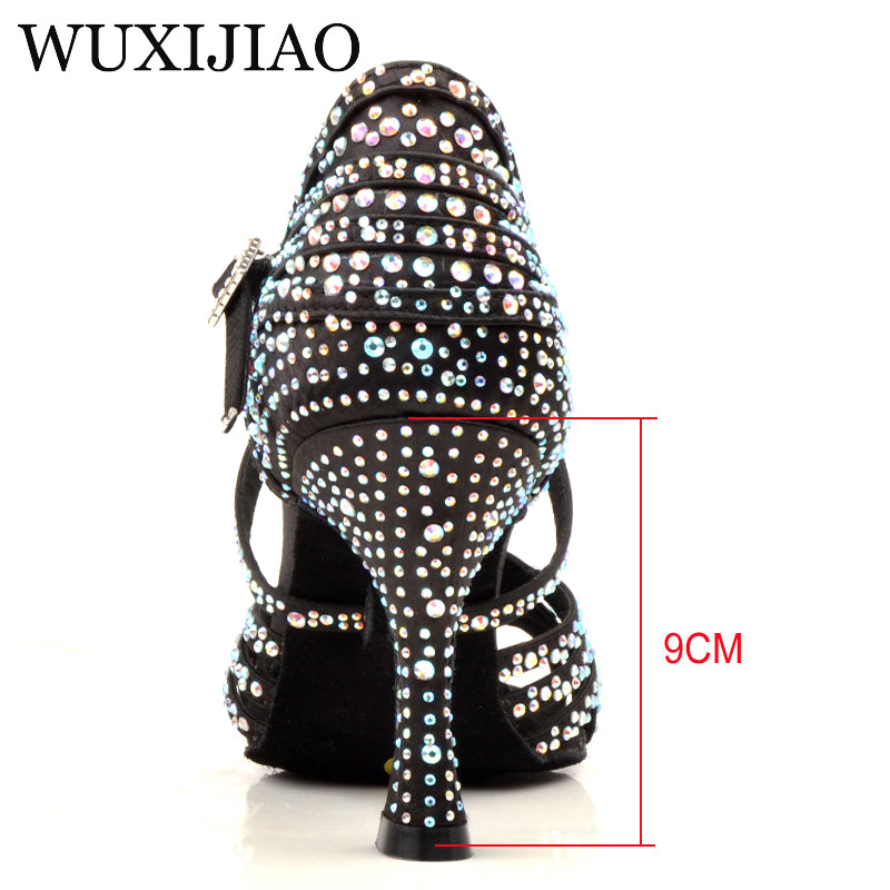 Chaussures de danse Hoa coloris noir strass Talons 6 à 10cm