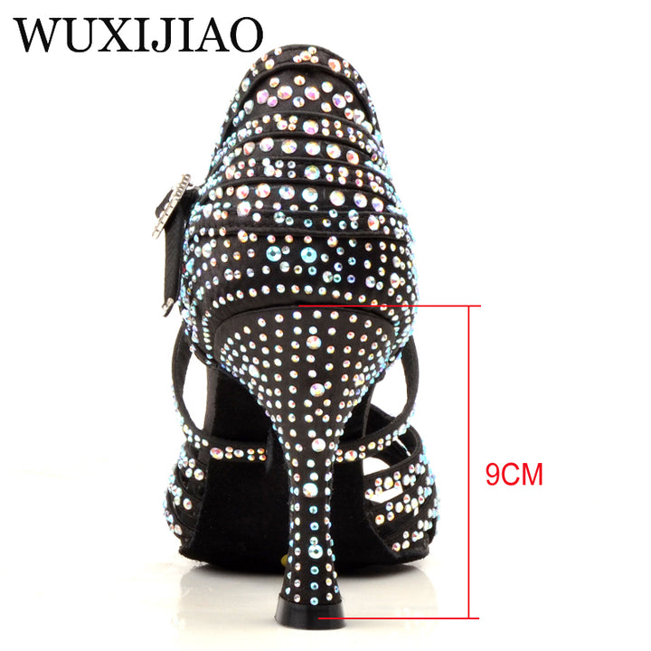 Chaussures de danse Hoa coloris noir strass Talons 6 à 10cm