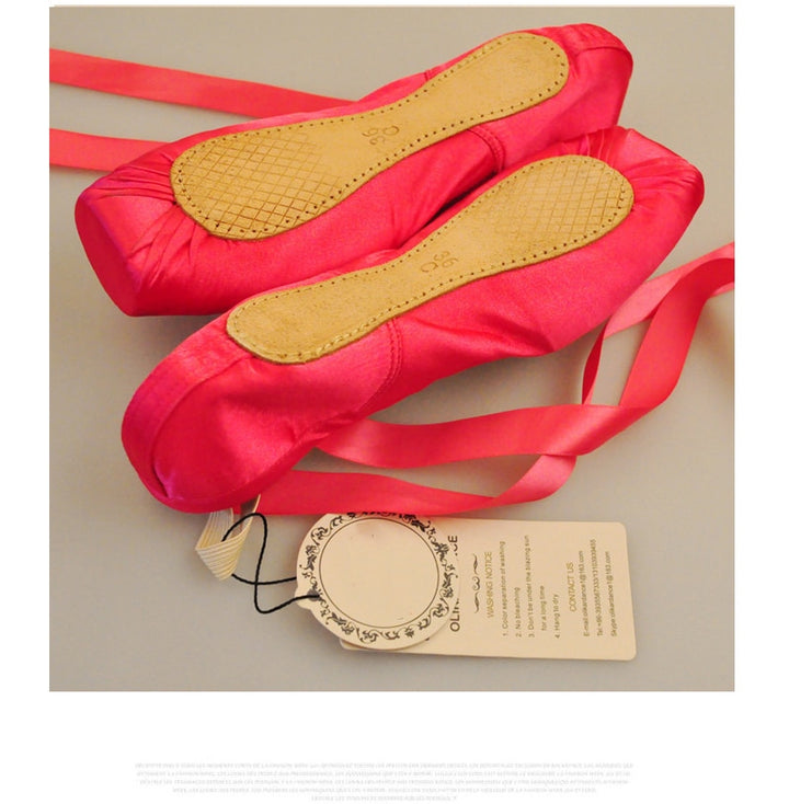 Chaussons Pointes satin jaune