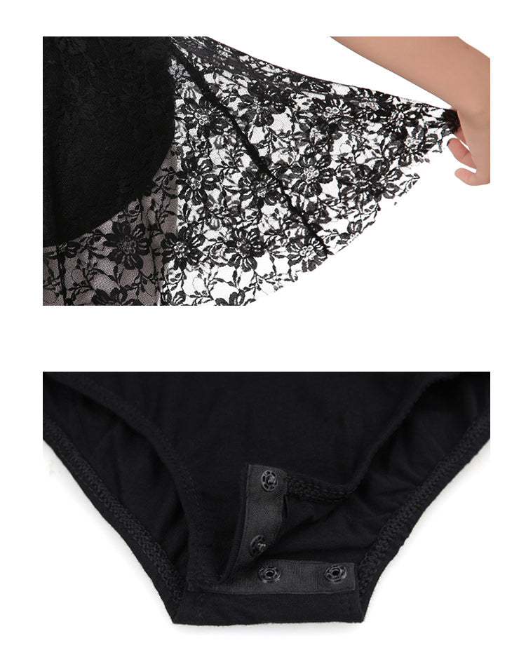 Justaucorps sans manches avec jupette dentelle Elena