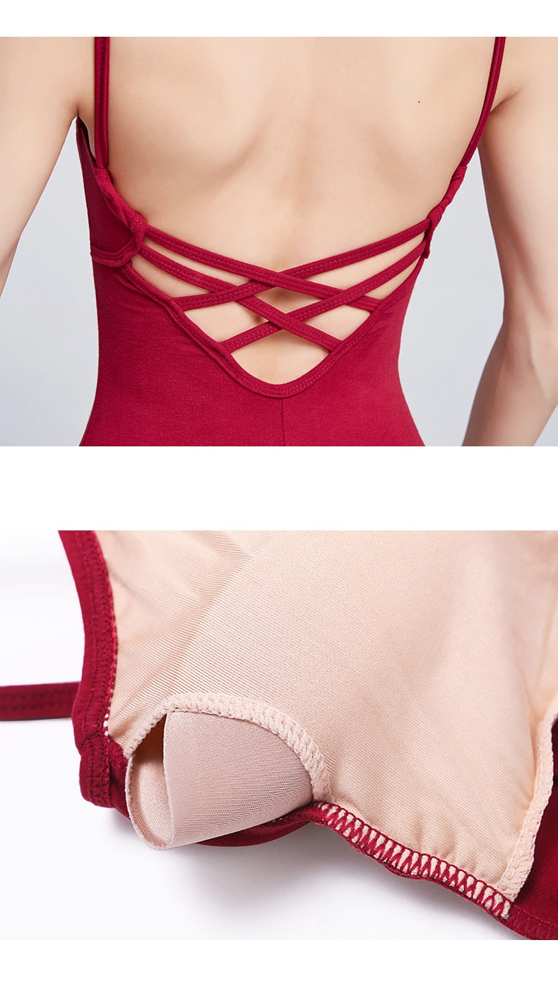 Justaucorps avec fines bretelles croisées au dos Liesl