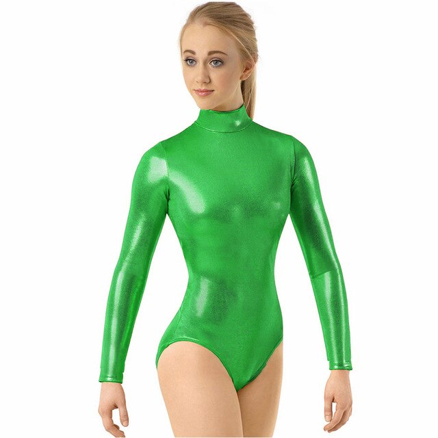 Justaucorps manches longues apparence métallique Melania