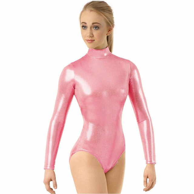 Justaucorps manches longues apparence métallique Melania