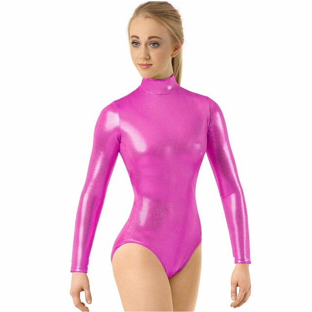 Justaucorps manches longues apparence métallique Melania