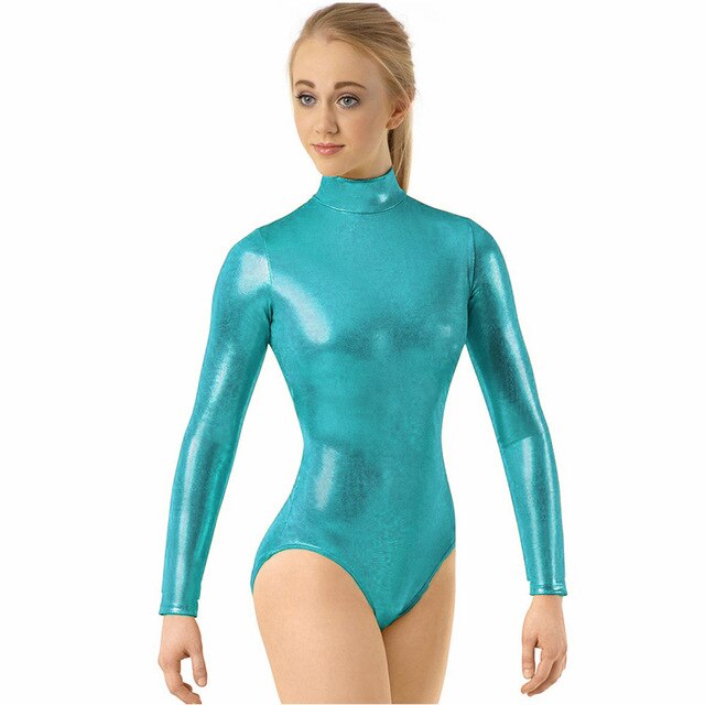 Justaucorps manches longues apparence métallique Melania