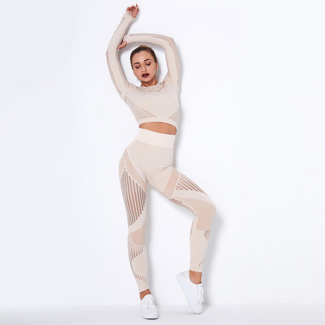 Ensemble 2 pcs Top & Legging taille haute 10 coloris au choix