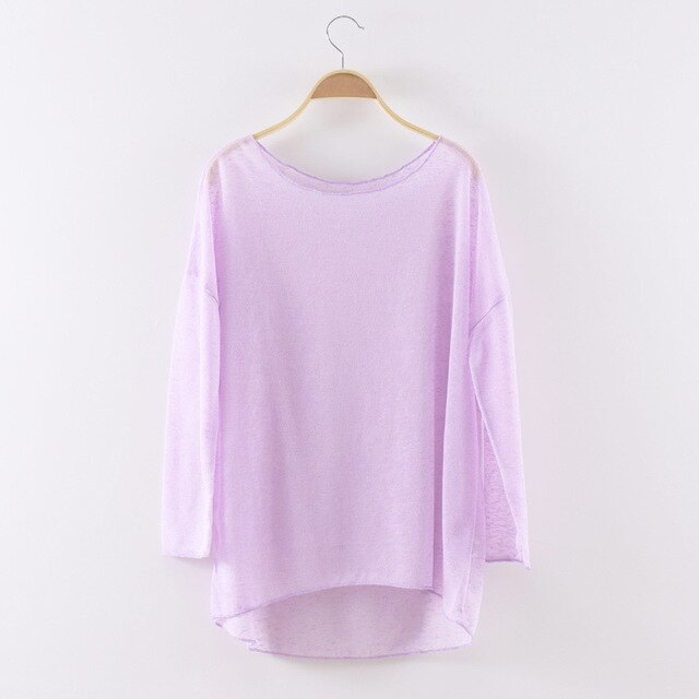 Top maille transparente manches longues Ainoa